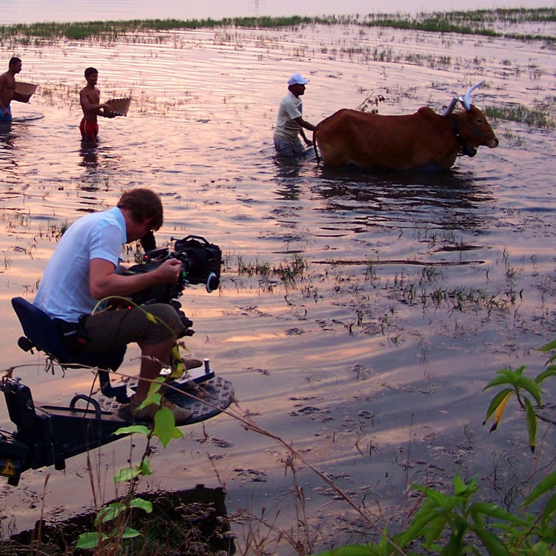 Filming at the Meenachil.