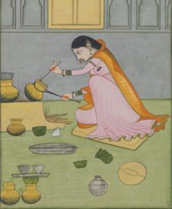 Depiction of a Medieval Indian Kitchen.