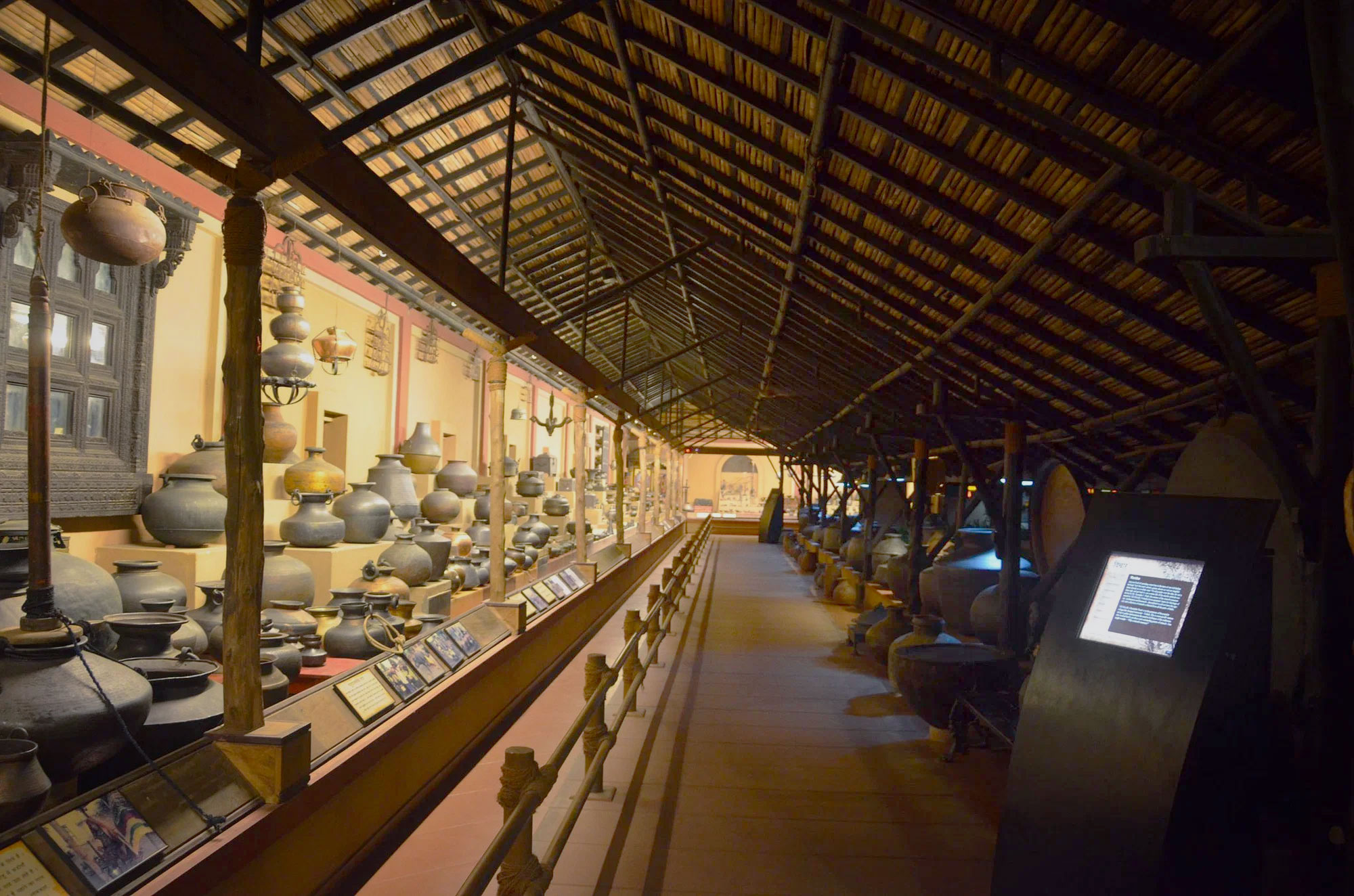 The priceless display of ancient utensils at the The Vechaar Cultural and Heritage Museum of Utensils in Ahmedabad Gujarat
